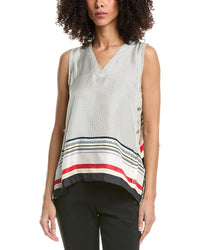 3.1 Phillip Lim Ny Liberty Silk Sleeveless Cascade Draped Blouse