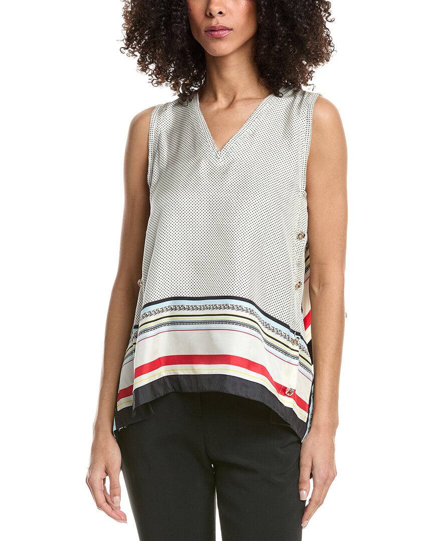3.1 Phillip Lim Ny Liberty Silk Sleeveless Cascade Draped Blouse