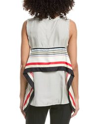 3.1 Phillip Lim Ny Liberty Silk Sleeveless Cascade Draped Blouse