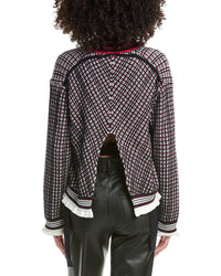 3.1 Phillip Lim Plaid Jacquard Open Back Wool-Blend Pullover