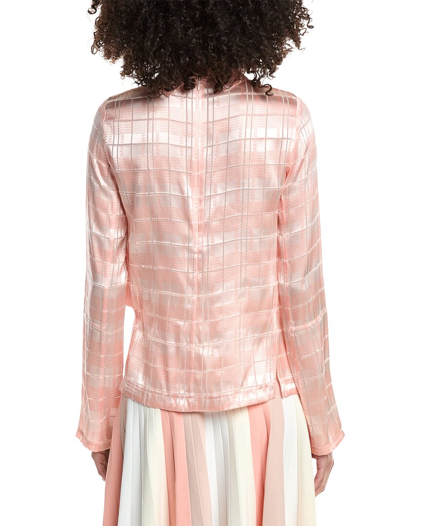 3.1 Phillip Lim Hester Plaid Devore High Neck Silk-Blend Top