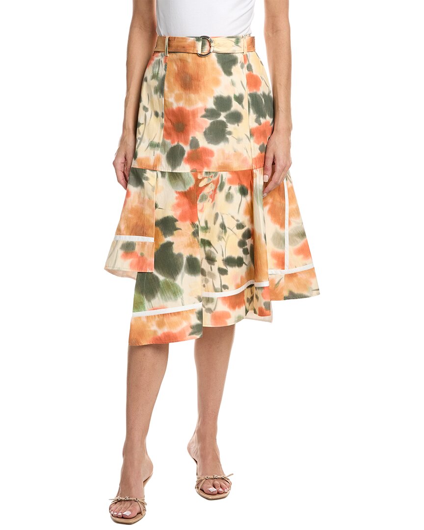 3.1 Phillip Lim Blurred Marigold Asymmetric Panel Skirt