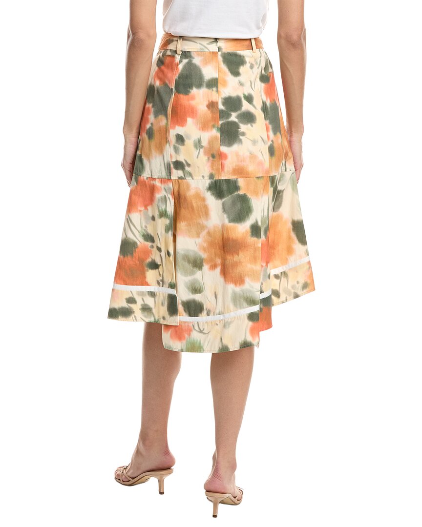 3.1 Phillip Lim Blurred Marigold Asymmetric Panel Skirt