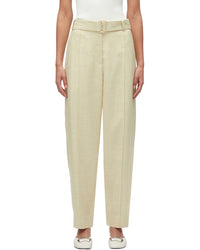 3.1 Phillip Lim Tailored Belted Tapered Linen-Blend Trouser