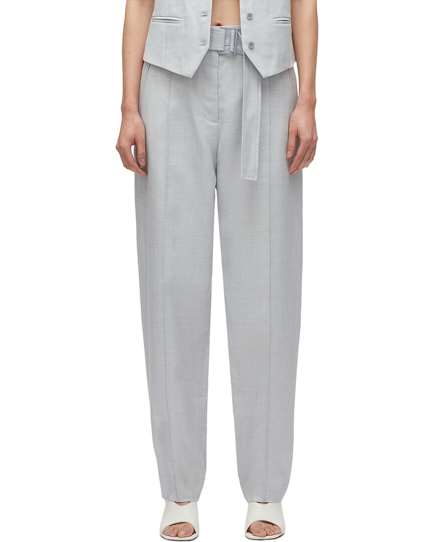 3.1 Phillip Lim Tailored Belted Tapered Linen-Blend Trouser
