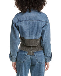 3.1 Phillip Lim Two-Toned Denim Cropped Shirt Jacket