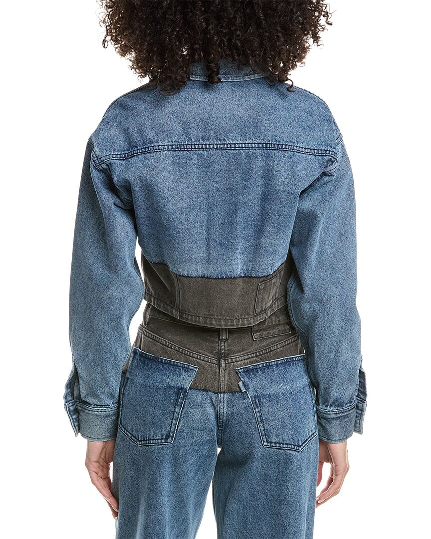 3.1 Phillip Lim Two-Toned Denim Cropped Shirt Jacket