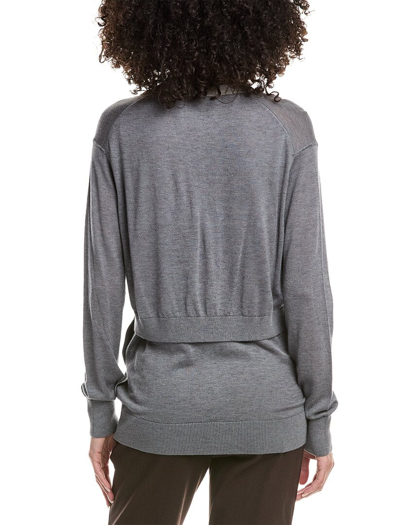 3.1 Phillip Lim Faux Layered Wool & Silk-Blend Cardigan