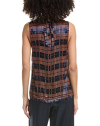 3.1 Phillip Lim Hester Plaid Devore Silk-Blend Shell