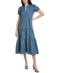 Sail To Sable Button Front Midi Dress