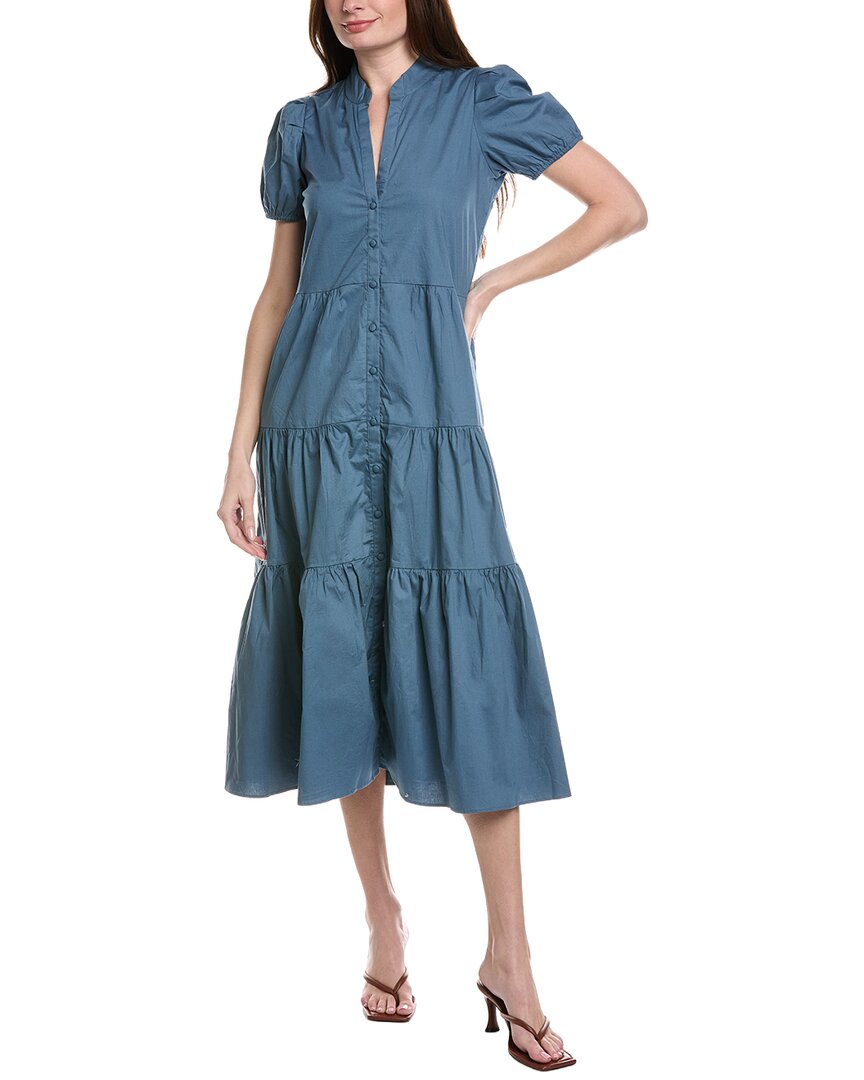 Sail To Sable Button Front Midi Dress