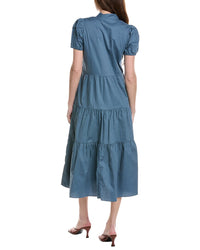 Sail To Sable Button Front Midi Dress