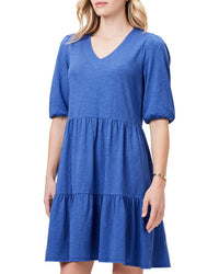 Nic+Zoe Elbow Sleeve V-Neck Dress