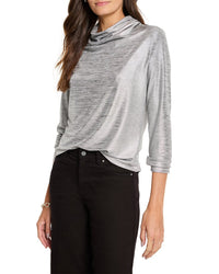 Nic+Zoe Shine Drape Neck Top