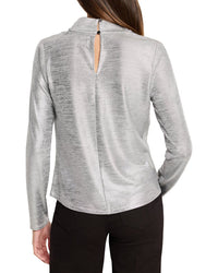 Nic+Zoe Shine Drape Neck Top