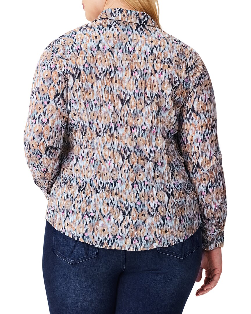 Nic+Zoe Plus Up Beat Ikat Crinkle Shirt