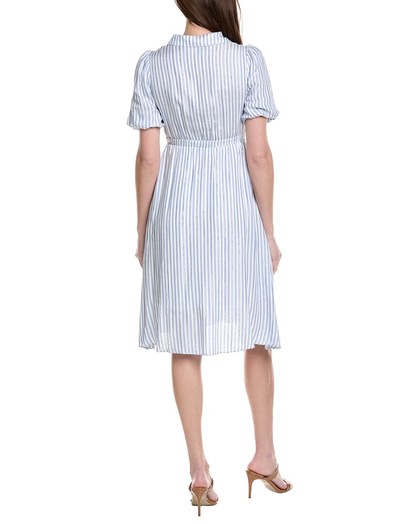 Gracia Striped V Collar Neck Dress