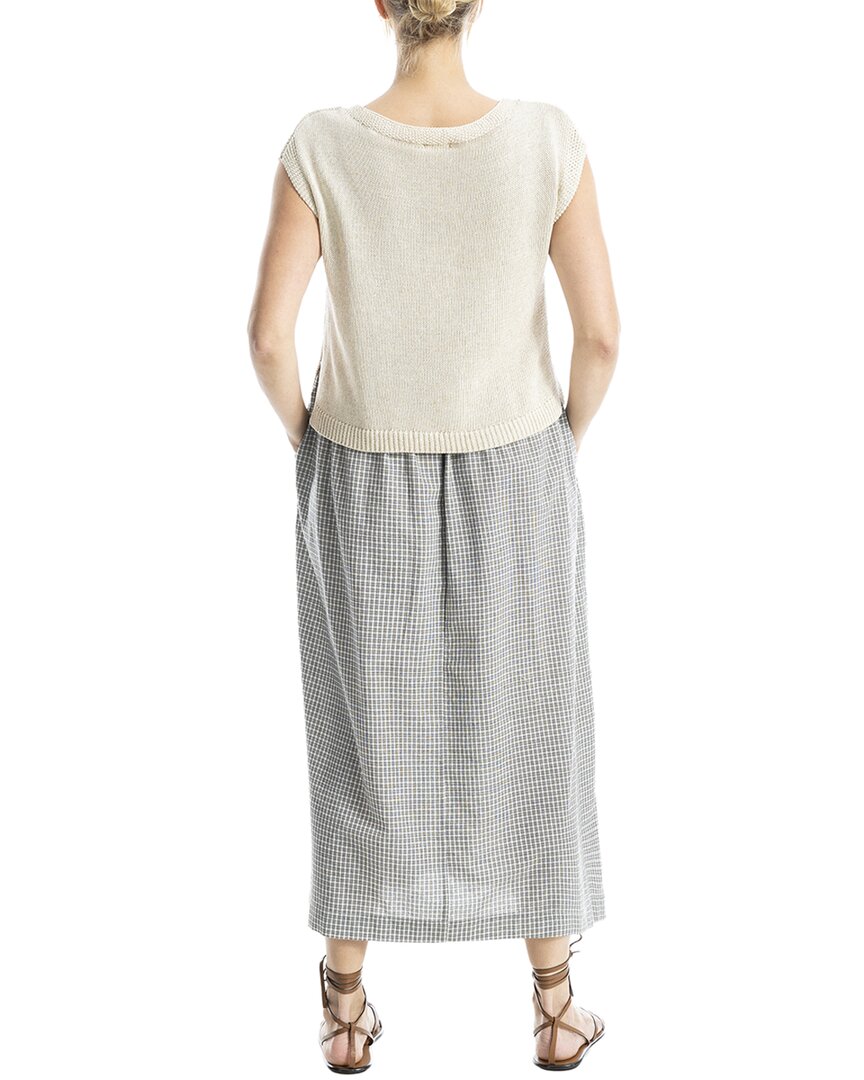 Max Studio Two-Fer Linen-Blend Maxi Dress