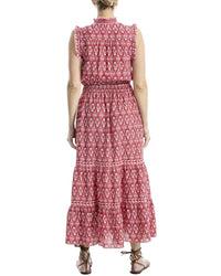 Max Studio Smocked Waist Tiered Maxi Dress