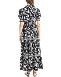 Max Studio Ruffle Neck Tiered Maxi Dress