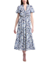 Max Studio V-Neck Tiered Maxi Dress