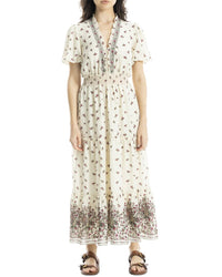 Max Studio V-Neck Tiered Maxi Dress