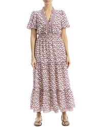 Max Studio V-Neck Tiered Maxi Dress