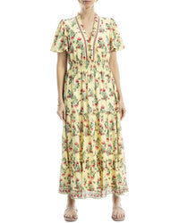 Max Studio V-Neck Tiered Maxi Dress