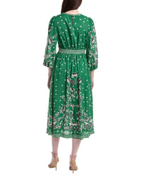Max Studio Puff Sleeve Linen-Blend Maxi Dress