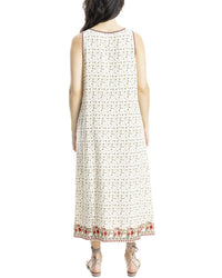 Max Studio V-Neck Linen-Blend Maxi Dress
