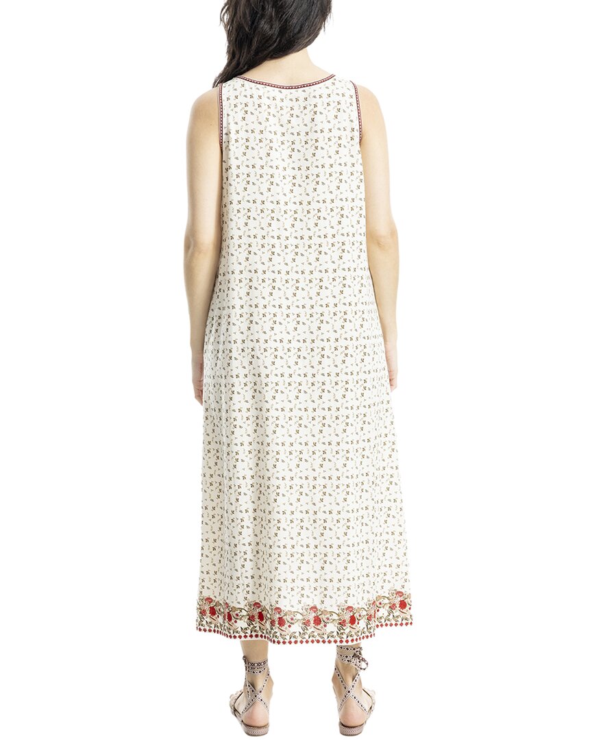 Max Studio V-Neck Linen-Blend Maxi Dress