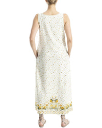 Max Studio V-Neck Linen-Blend Maxi Dress