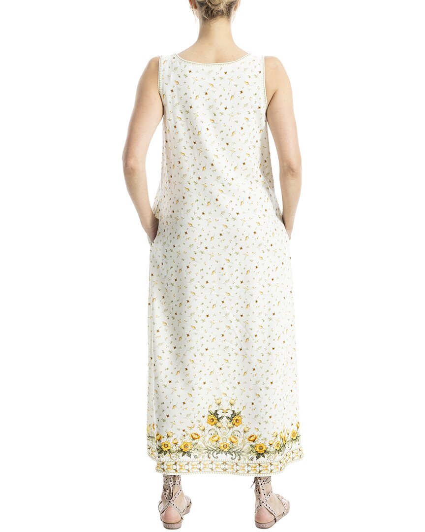 Max Studio V-Neck Linen-Blend Maxi Dress