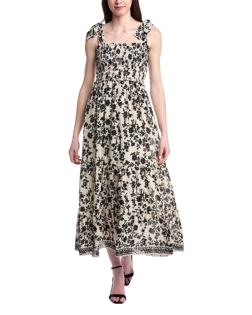 Max Studio Self Tie Smocked Bodice Maxi Dress