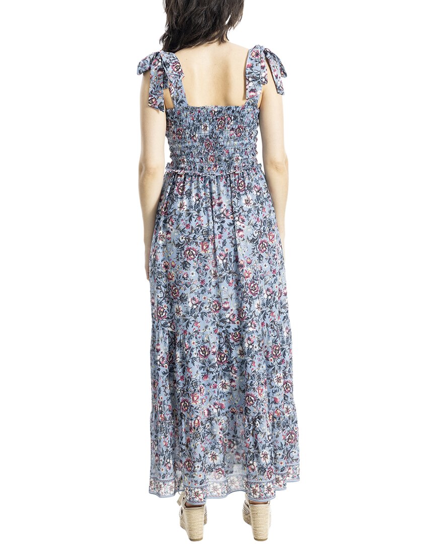 Max Studio Self Tie Smocked Bodice Maxi Dress