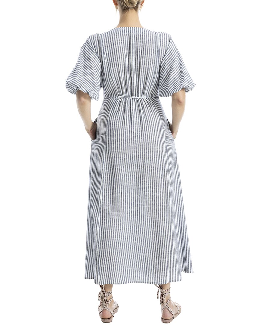 max studio long dress bubble sleeves Max Studio Puff Sleeve V-Neck Maxi Dress