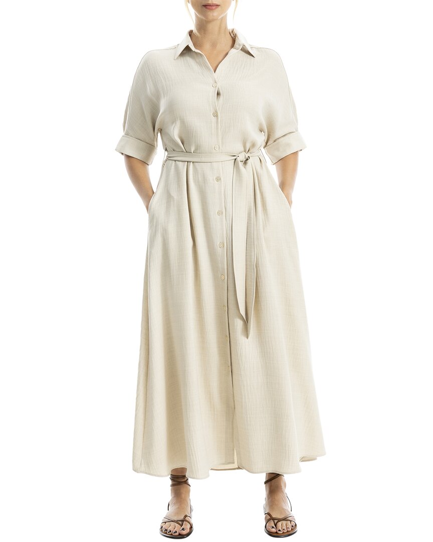 Max Studio Large Roll Sleeve Belted Dress