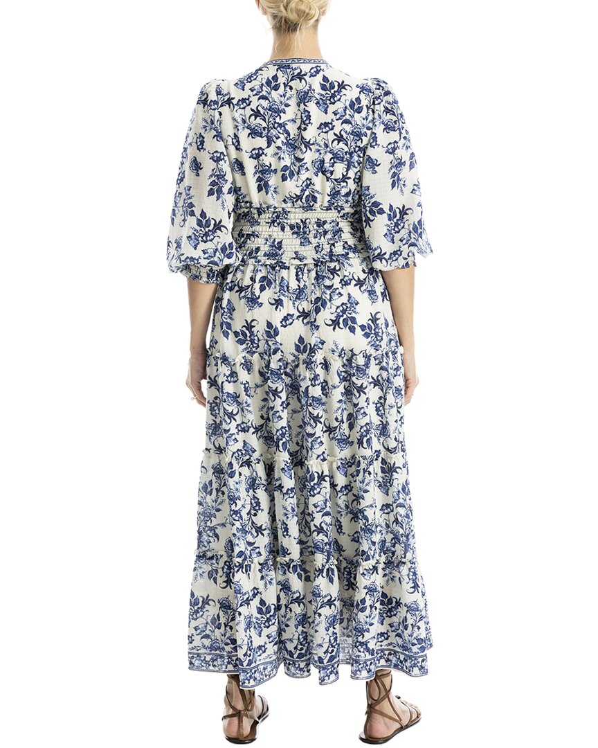 Max Studio Surplice Smocked Waist Maxi Dress