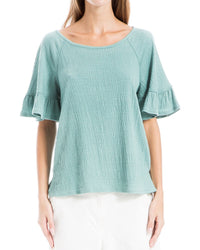 Max Studio Flutter Sleeve Top