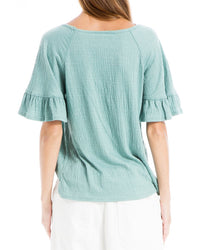 Max Studio Flutter Sleeve Top