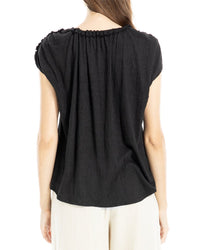 Max Studio V-Neck Tie Detail Top