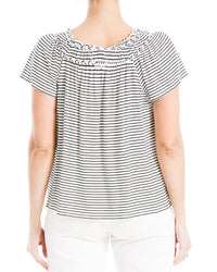 Max Studio Cap Sleeve Stripe Top