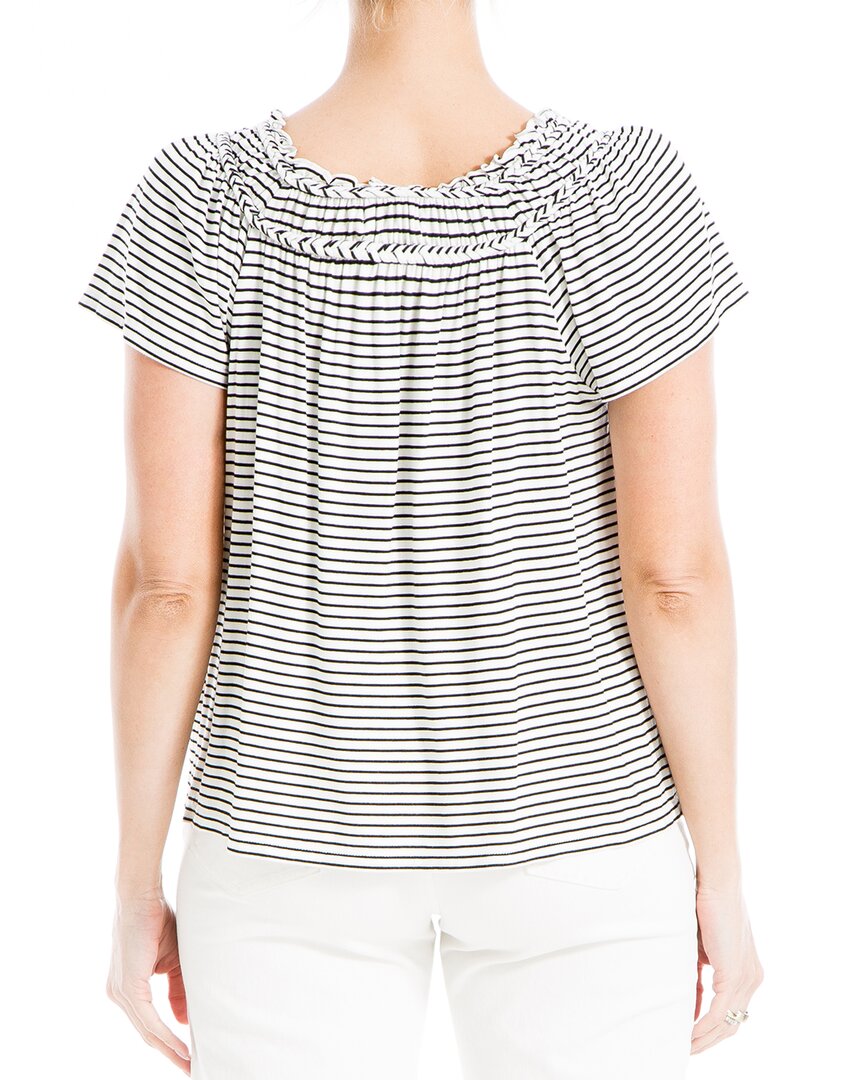 Max Studio Cap Sleeve Stripe Top