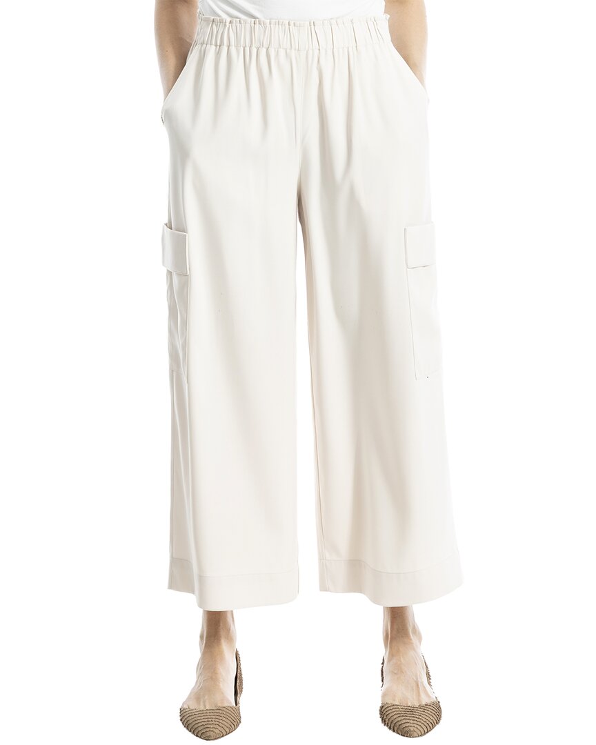 Max Studio Twill Cargo Cropped Wide Leg Pant