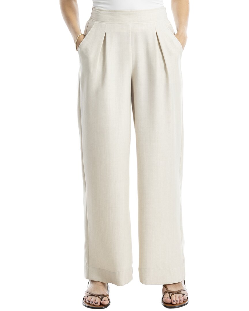 Max Studio Texture Woven Pleated Wide Leg Pant
