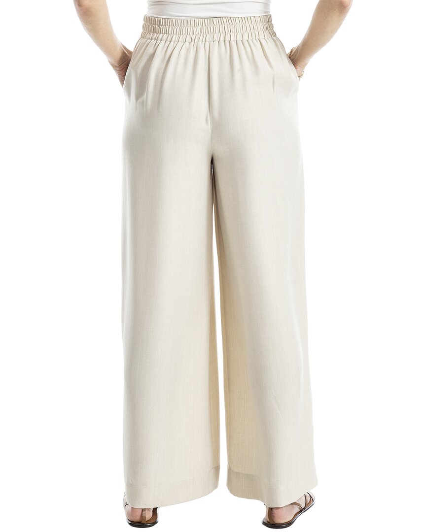Max Studio Texture Woven Pleated Wide Leg Pant