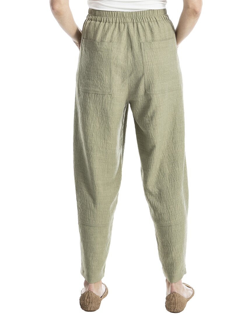 Max Studio Two-Tone Textured Woven Linen-Blend Pant