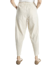 Max Studio Two-Tone Textured Woven Linen-Blend Pant