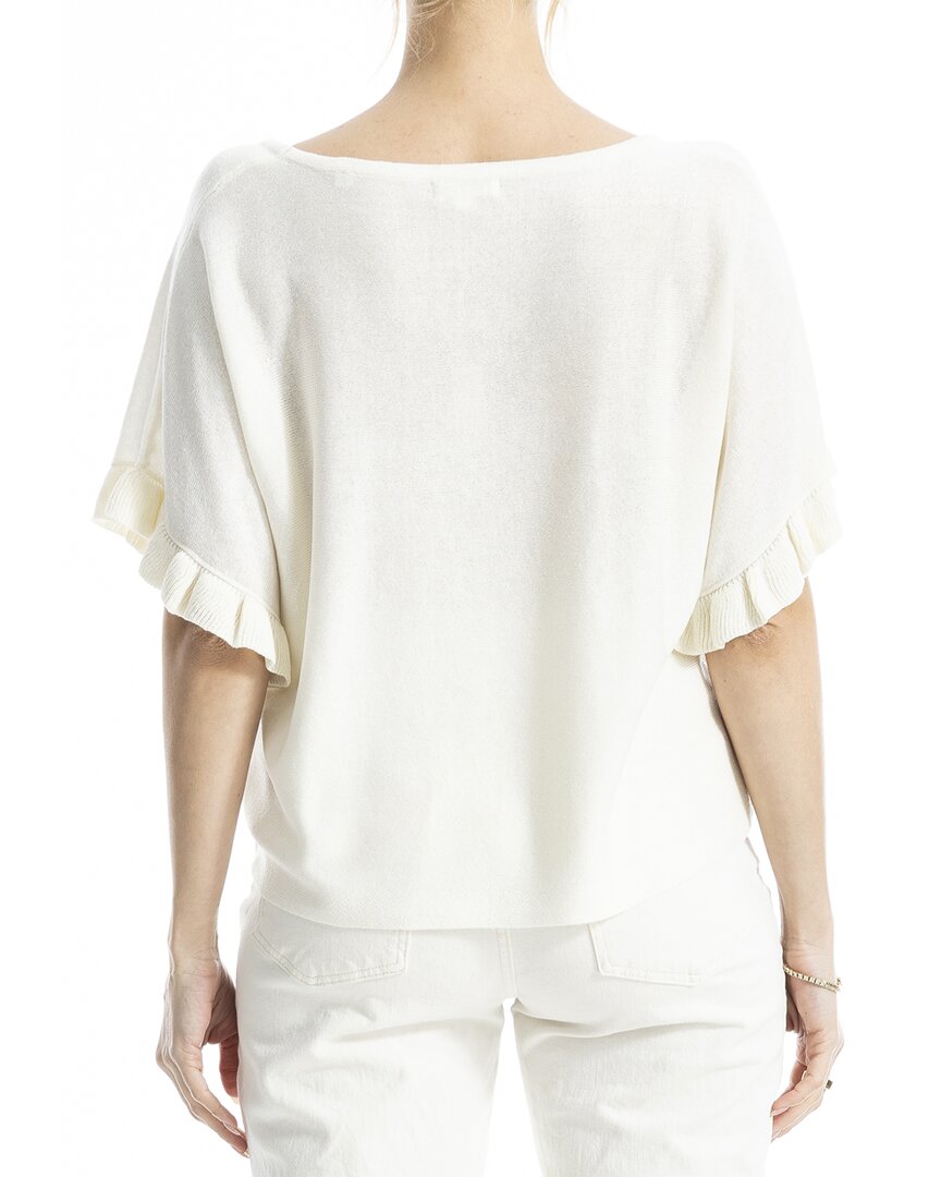 Max Studio Flutter Sleeve Linen-Blend Top
