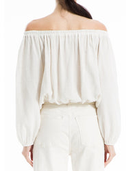 Max Studio Boho Bubble Hem Linen-Blend Blouse